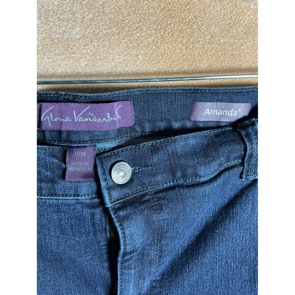 Gloria Vanderbilt Amanda Jeans Womens 18W Dark Wash Denim Straight Leg Pants - Picture 3 of 8
